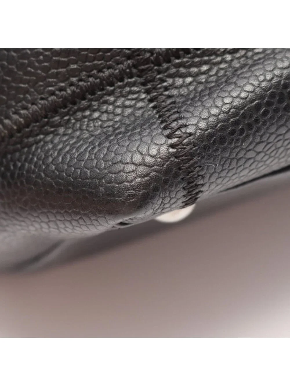 Chanel Tote Bag Choco Bar Black Caviar Leather